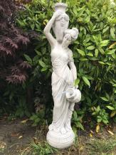 Femme avec des cruches d'eau - pierre - 135 cm - sortie d'eau